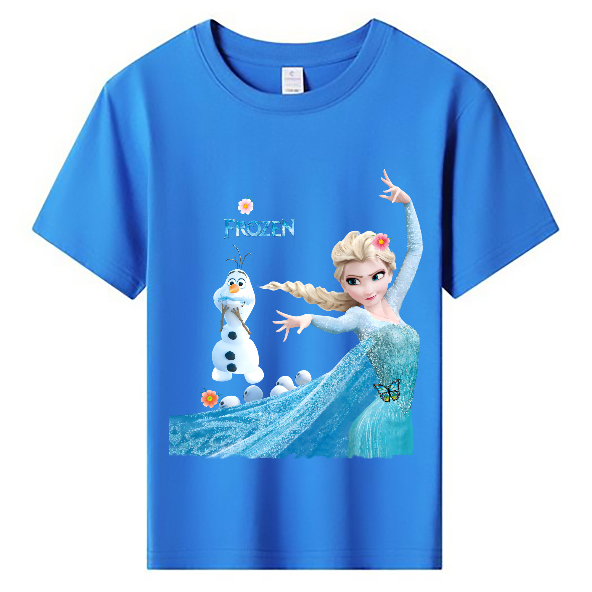 （画像用） アナと雪の女王 アンナ エルサ Frozen Anna Elsa 綿100％キッズTシャツ（フロントプリント）